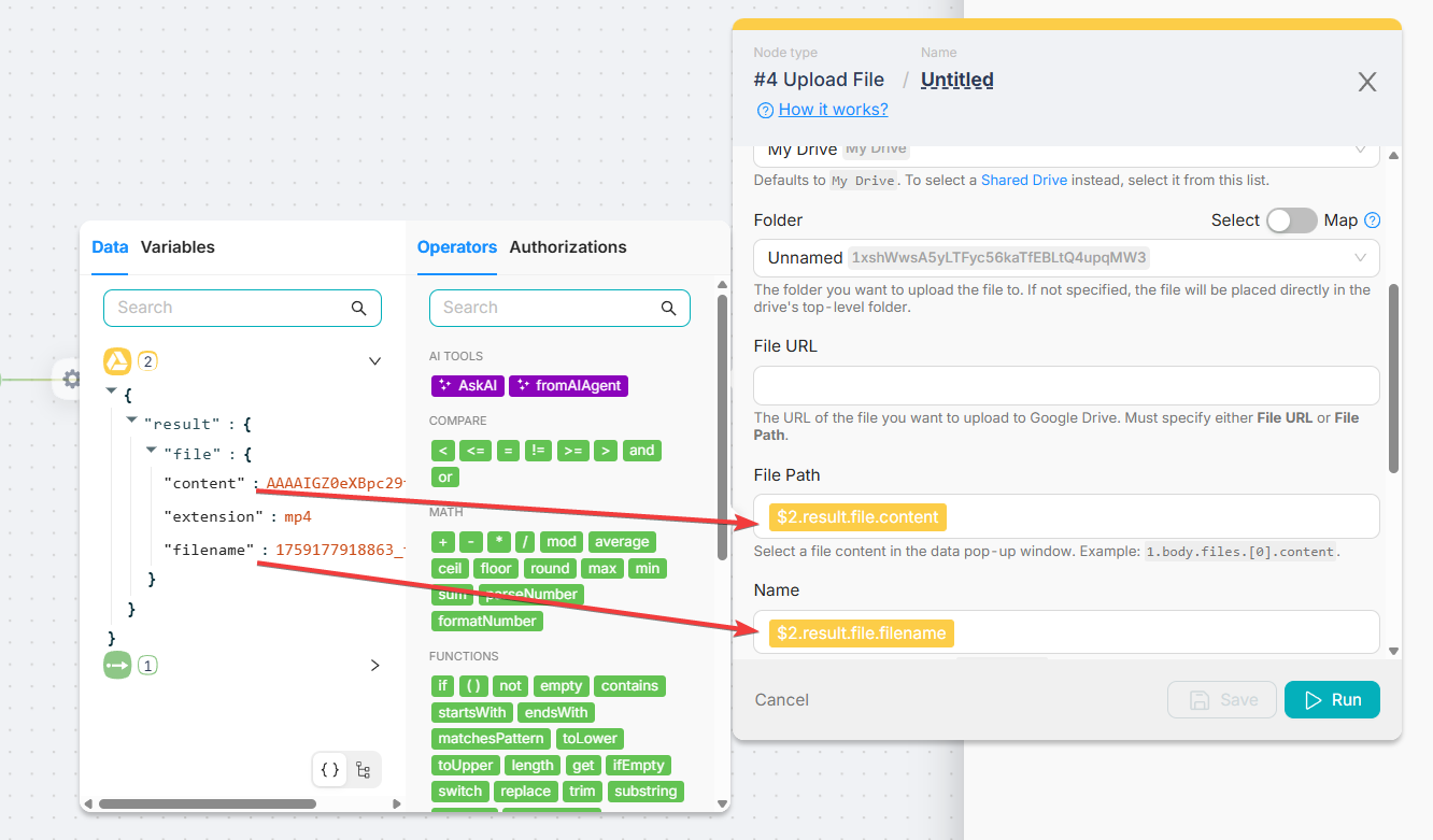 Mapping file fields in another node