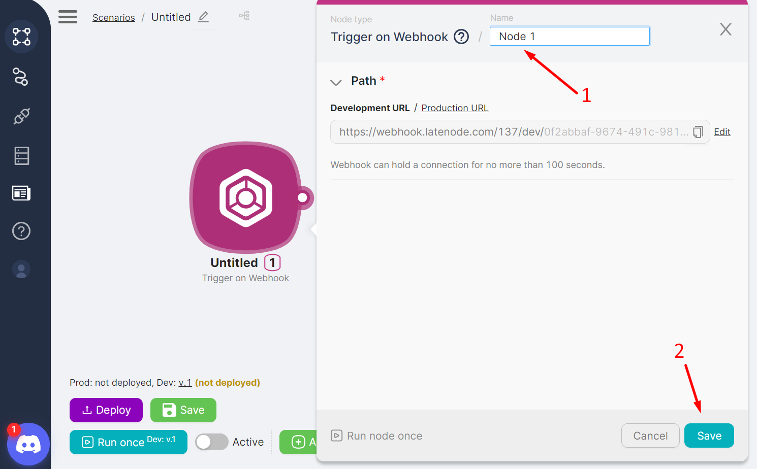 Configure & Run a Node | Latenode Docs