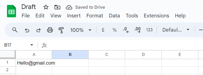 Result in Google Sheet