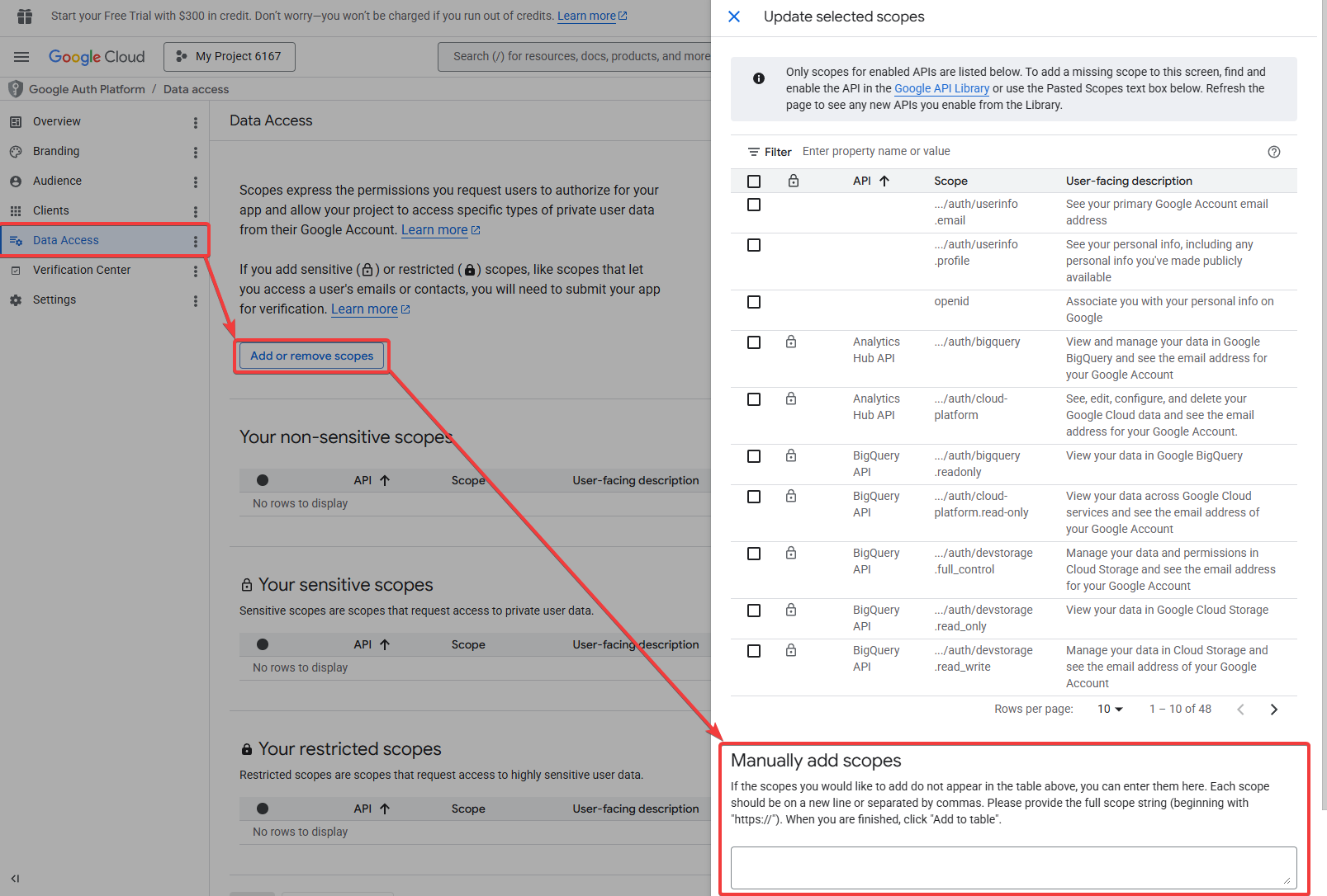 Bulk scope addition in Data Access