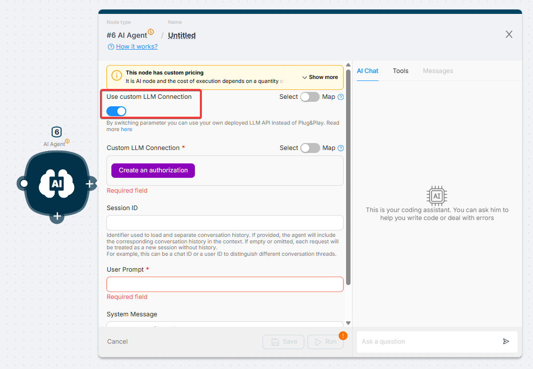 Use Custom LLM Connection