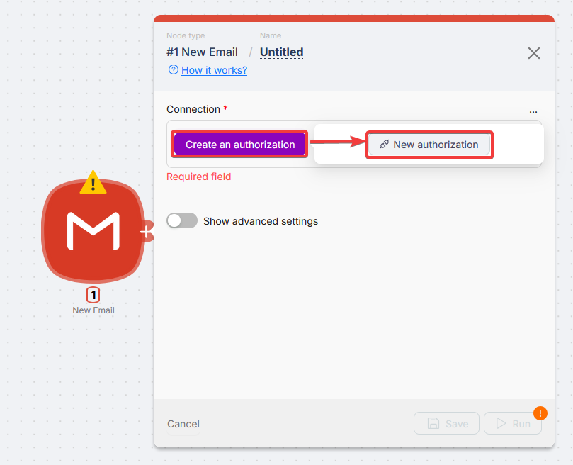 Empty Connection field