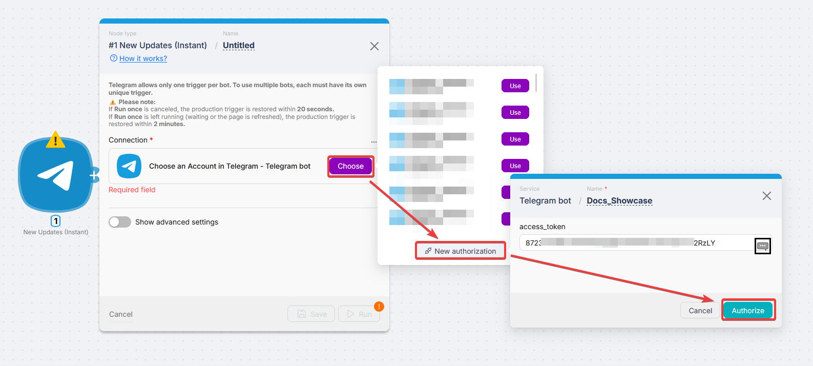 Save Telegram connection