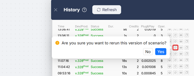 Restart confirmation dialog