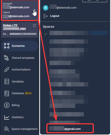 Workspace Management | Latenode Docs