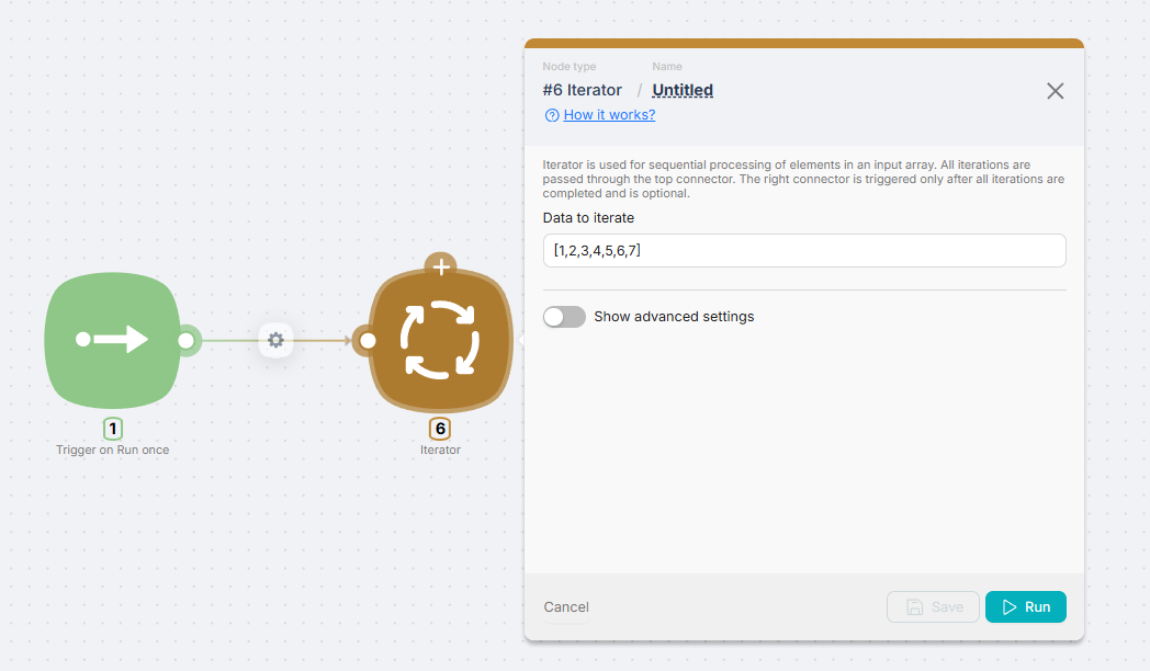 Data to iterate field