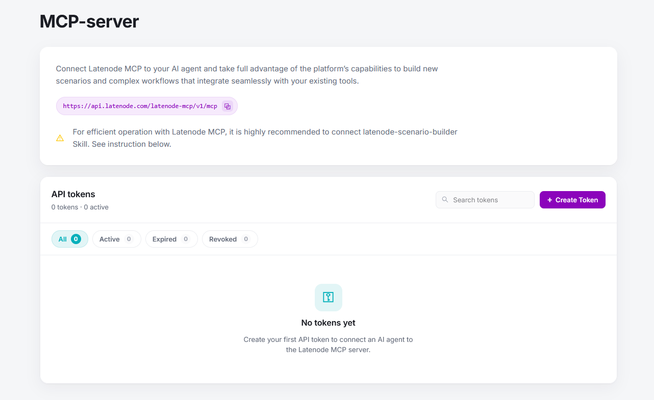 Latenode MCP Server page