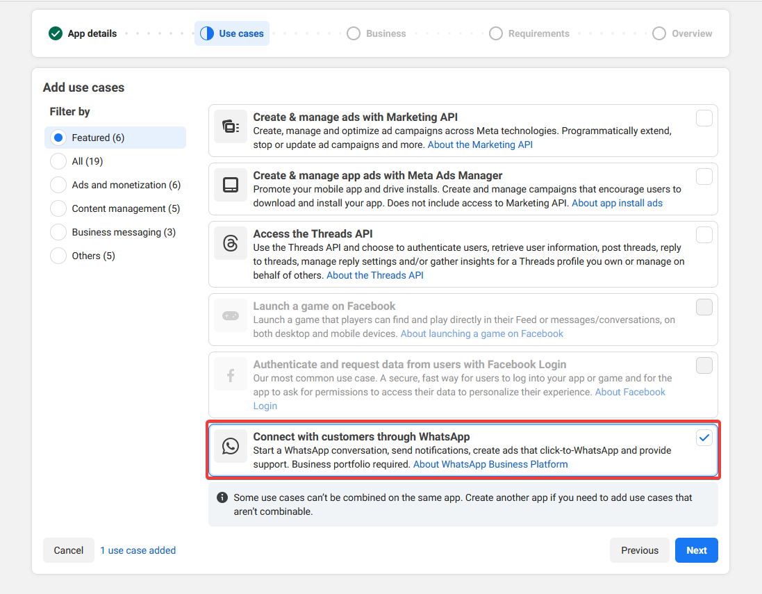 Meta for Developers — step 3