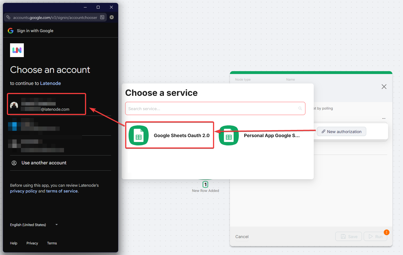 Google account sign-in during OAuth
