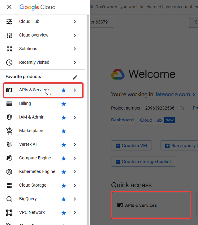 APIs and Services -> Library page in Google Cloud