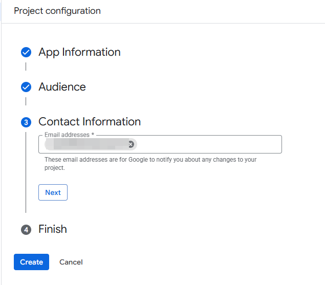 Contact email field in OAuth consent screen setup