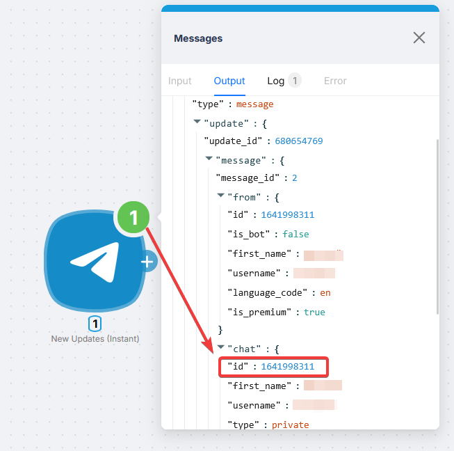 Chat ID in trigger output
