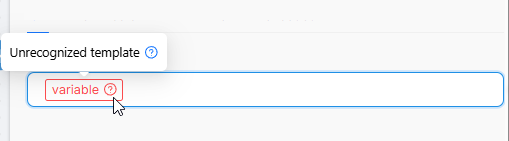 Unrecognized template — red outline, Unrecognized template
